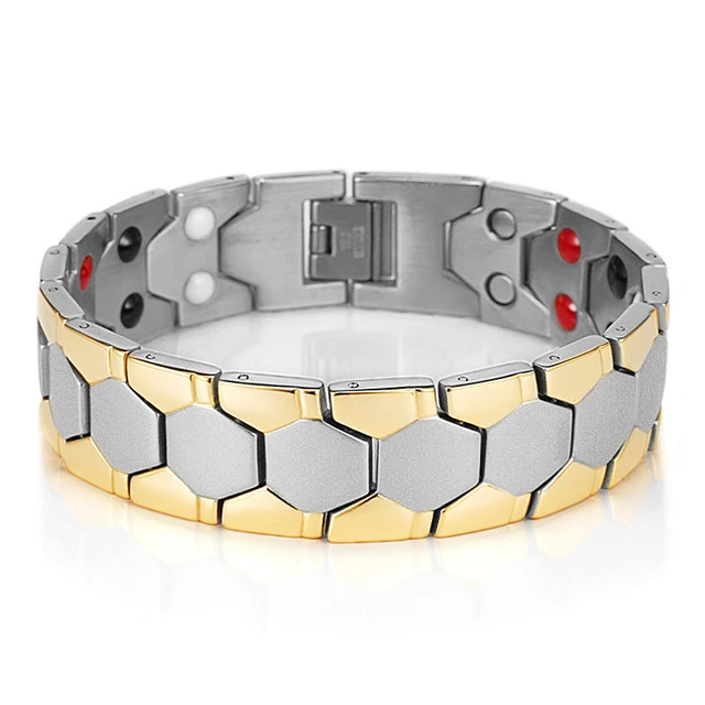 Bio Magnetic Therapy Bracelet Mens Women Silver&Golden