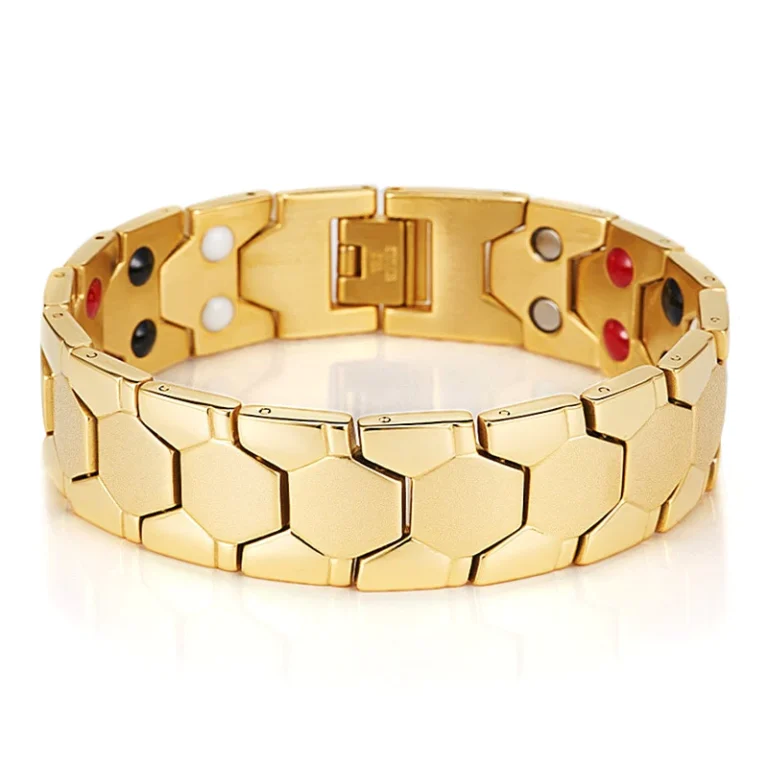 Bio Magnetic Therapy Bracelet Mens Women Golden