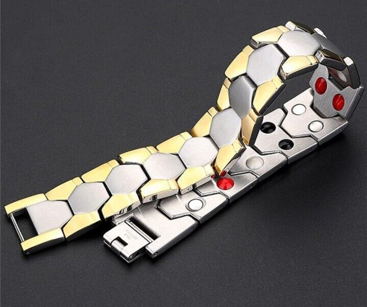 Bio Magnetic Therapy Bracelet Mens Women Silver&Golden