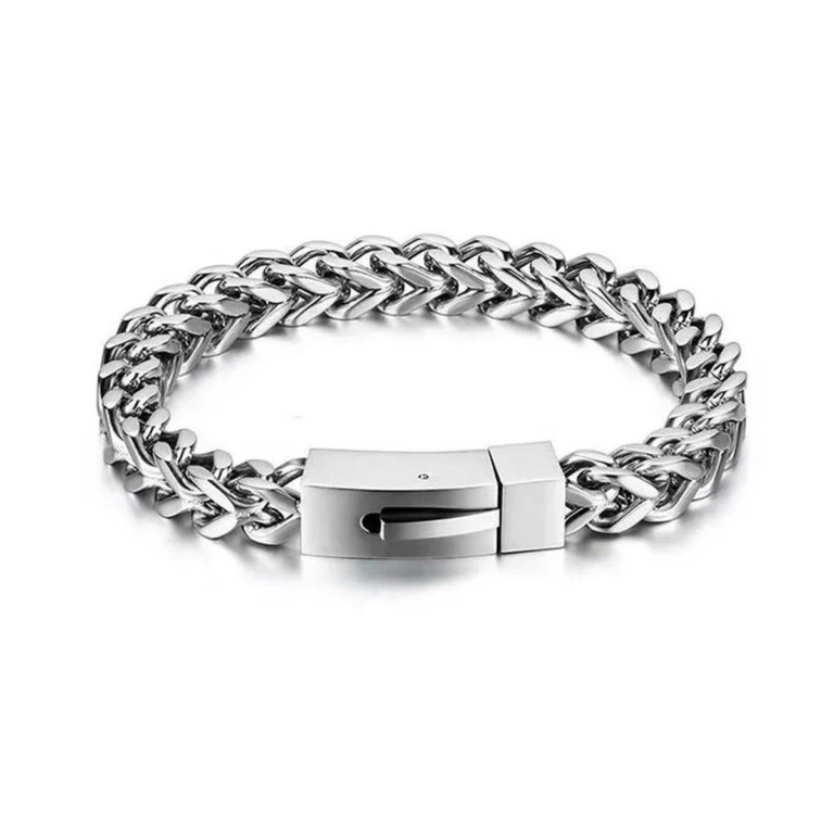 Men’s Stainless Steel 6mm 8.3 Inch Franco Link Chain Bracelet Bangle