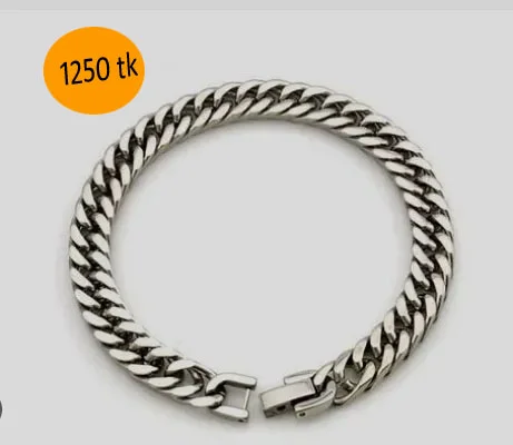 316L Stainless Steel Mens Bracelet silver