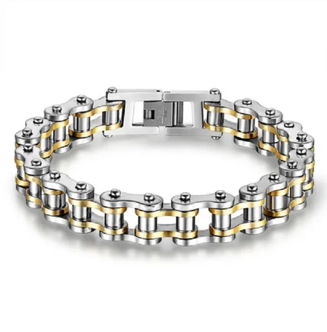 Stainless steel bike chain bracelet for men