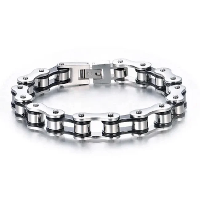 Stainless steel bike chain bracelet for men