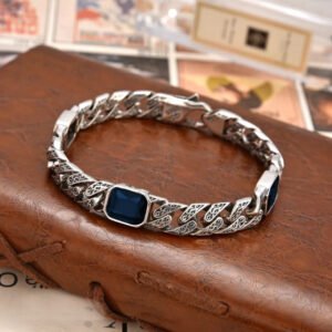 Stainless steel chain wristband for men