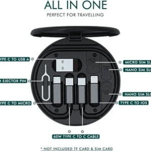 5-in-1 Multi-Type Phone Micro USB Type Fast Charging Data Cable Set