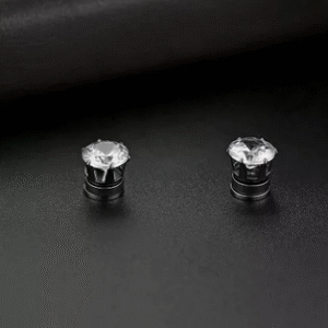 Magnetic Non-Piercing stud Earrings Silver For Men