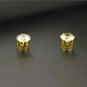 Magnetic Non-Piercing stud Earrings Silver For Men