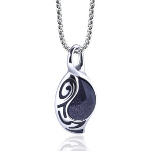 Cool Natural Stone Necklaces Silver Plated Stainless Steel