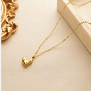 Exquisite Heart Pendant Stainless Steel CZ Collar Necklace Women Fashion Cubic Zirconia Aesthetic Gold Color Jewelry